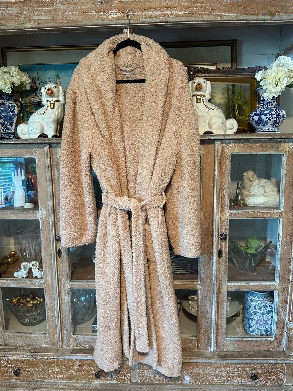 Barefoot Dreams Cozy Long Teddy Robe in Beige